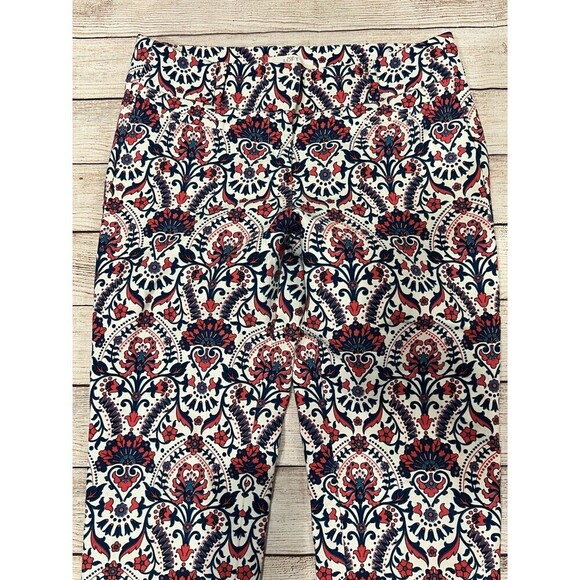 Ann Taylor LOFT Floral Mosaic Riviera Pants In Marisa Fit Cotton Blend Size 4 - Picture 2 of 8